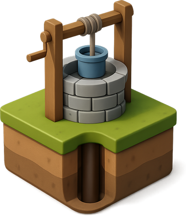 3D well with a winch